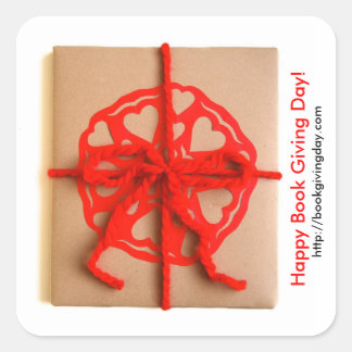 Internationale Boek Giving Day sticker (vierkant)