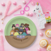 Internationale borden op vrouwendag papieren bordje (Feest)