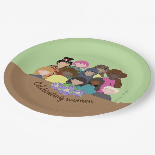 Internationale borden op vrouwendag papieren bordje (Gekanteld)