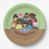 Internationale borden op vrouwendag papieren bordje (Voorkant)
