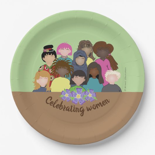 Internationale borden op vrouwendag papieren bordje (Voorkant)