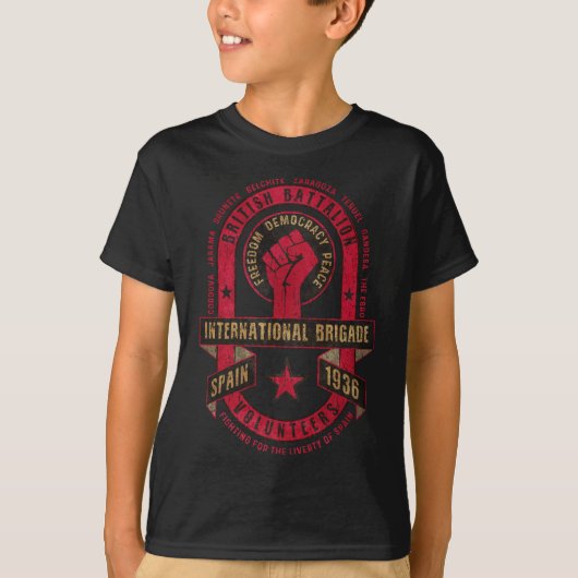 Internationale Brigade Britisch Bataljon T-shirt (Voorkant)