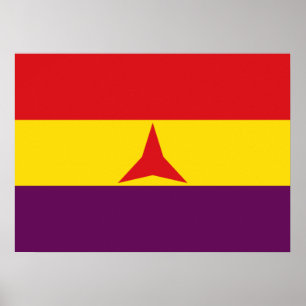Internationale brigades vlag (Spaanse burgeroorlog Poster