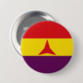 Internationale brigades vlag (Spaanse burgeroorlog Ronde Button 7,6 Cm (Voorkant /achterkant)