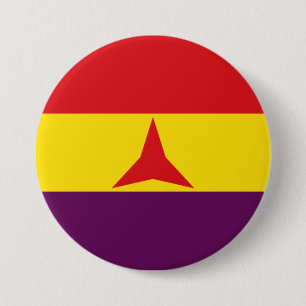 Internationale brigades vlag (Spaanse burgeroorlog Ronde Button 7,6 Cm