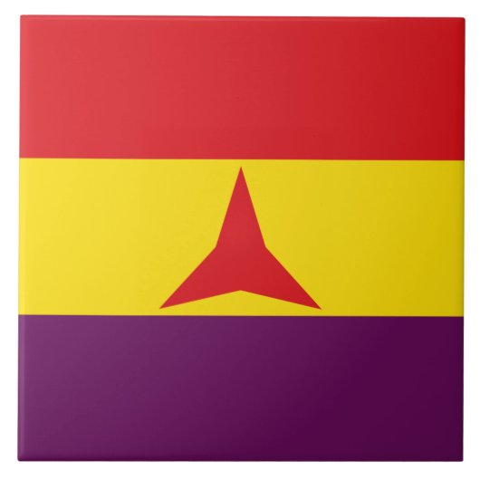 Internationale brigades vlag (Spaanse burgeroorlog Tegeltje (Voorkant)