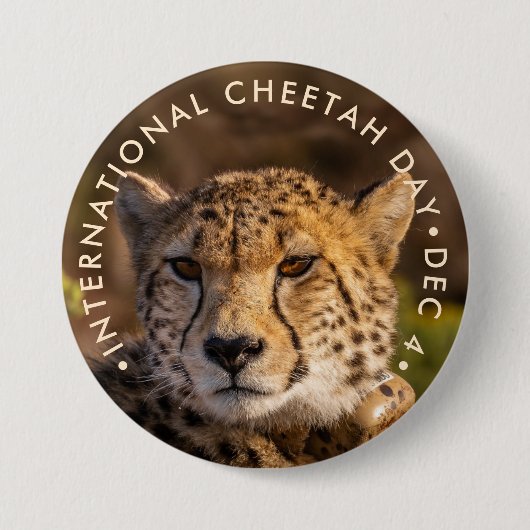 Internationale Cheetah-dag Ronde Button 7,6 Cm (Voorkant)