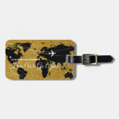 Internationale chique wereld gouden reizen bagagelabel (Voorkant horizontaal)