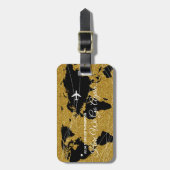 Internationale chique wereld gouden reizen bagagelabel (Voorkant verticaal)