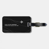 Internationale chique wereld gouden reizen bagagelabel (Achterkant horizontaal)