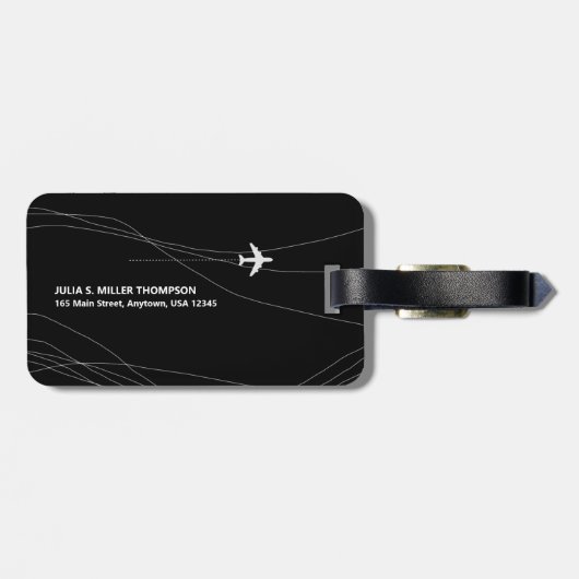 Internationale chique wereld gouden reizen bagagelabel (Achterkant horizontaal)