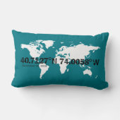 Internationale coördinaten speciale datum aangepas kussen (Achterkant)