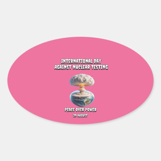 Internationale dag tegen kernproeven. Vrede. Ovale Sticker (Voorkant)