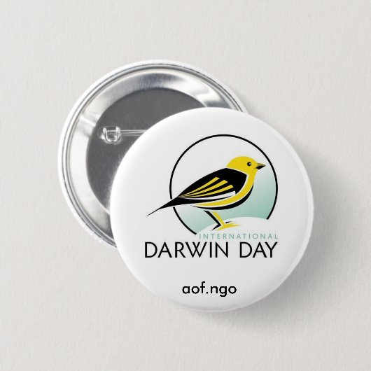 Internationale dag van Darwin Ronde Button 5,7 Cm (Voorkant /achterkant)