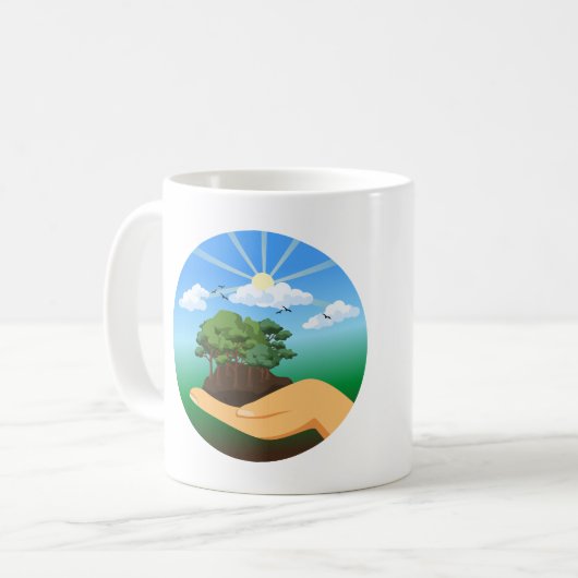 Internationale Dag van de Aarde Koffiemok (Voorkant links)