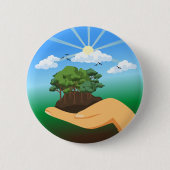 Internationale Dag van de Aarde Ronde Button 5,7 Cm (Voorkant)