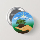 Internationale Dag van de Aarde Ronde Button 5,7 Cm (Voorkant /achterkant)