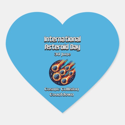 Internationale dag van de asteroïde. 30 juni hart sticker (Voorkant)