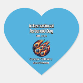 Internationale dag van de asteroïde. 30 juni hart sticker