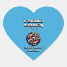 Internationale dag van de asteroïde. 30 juni hart sticker