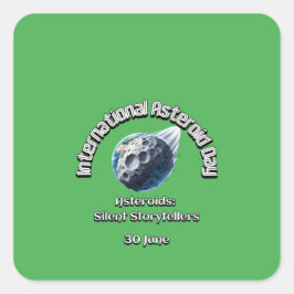 Internationale dag van de asteroïde. 30 juni vierkante sticker