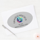 Internationale dag van de asteroïde. Kosmische won Ovale Sticker (Envelop)