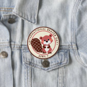 Internationale Dag van de Beaver Ronde Button 7,6 Cm (In situ)