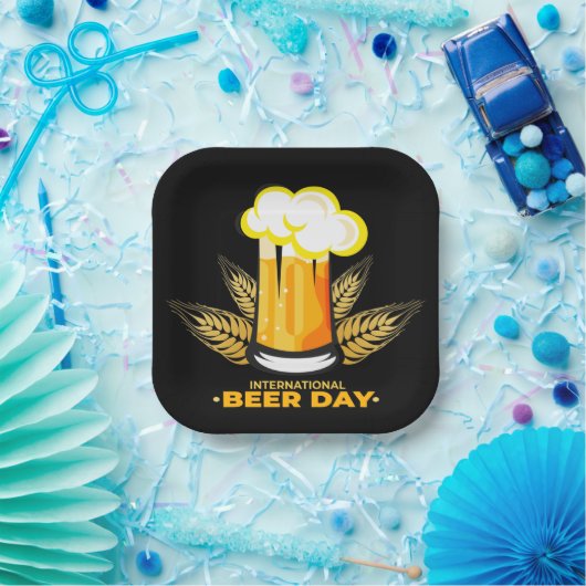 Internationale dag van de bier papieren bordje (Feest)