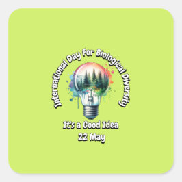 Internationale dag van de biologische diversiteit vierkante sticker