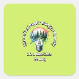 Internationale dag van de biologische diversiteit vierkante sticker