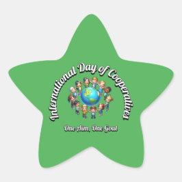 Internationale Dag van de Coöperaties. Eén doel Ster Sticker