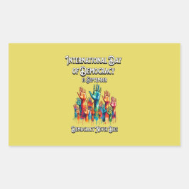 Internationale Dag van de democratie. Rechthoekige Sticker