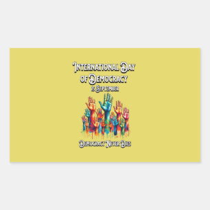 Internationale Dag van de democratie. Rechthoekige Sticker
