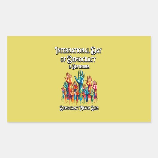 Internationale Dag van de democratie. Rechthoekige Sticker (Voorkant)