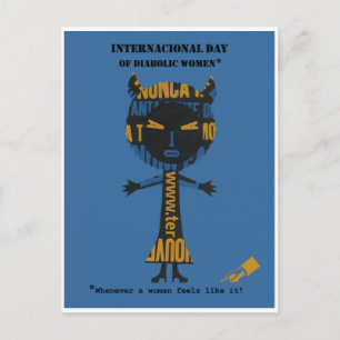 Internationale dag van de duivel briefkaart