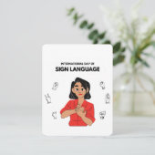 Internationale Dag van de Gebarentalen Feestdagenkaart (Staand voorkant)