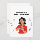Internationale Dag van de Gebarentalen Feestdagenkaart (Voorkant / Achterkant)