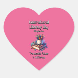 Internationale Dag van de Geletterdheid. 8 septemb Hart Sticker