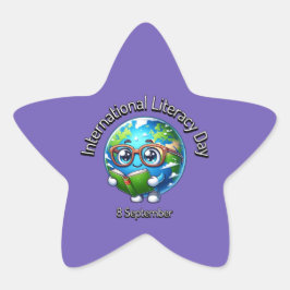 Internationale Dag van de Geletterdheid. 8 septemb Ster Sticker