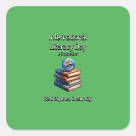 Internationale Dag van de Geletterdheid. Droom gro Vierkante Sticker
