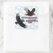 Internationale dag van de herkenning van de wijnbo vierkante sticker (Tas)