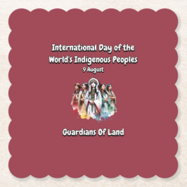 Internationale dag van de inheemse volkeren in de  kartonnen onderzetters