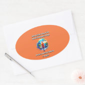 Internationale dag van de inheemse volkeren in de ovale sticker (Envelop)