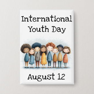 Internationale Dag van de Jeugd 12 augustus Button