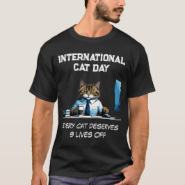 Internationale dag van de kat - 9 leeft van t-shirt