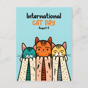 Internationale dag van de kat briefkaart