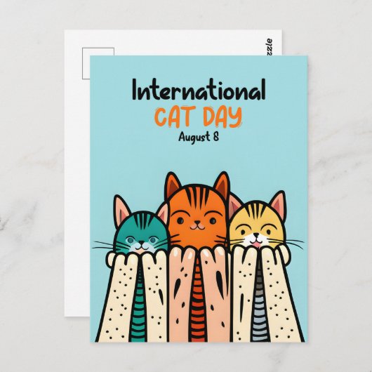 Internationale dag van de kat briefkaart (Voorkant / Achterkant)