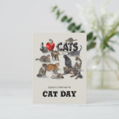 Internationale dag van de kat briefkaart (Staand voorkant)