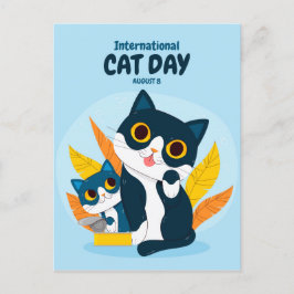 Internationale dag van de kat briefkaart