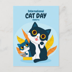 Internationale dag van de kat briefkaart